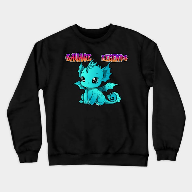 savage legends cute dragon Crewneck Sweatshirt by badrhijri